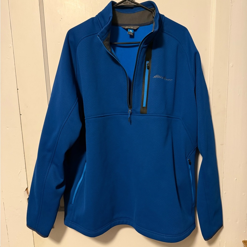 Eddie Bauer First Ascent Quarter Zip Micro Grid Fleece - XL - Blue - Clean!